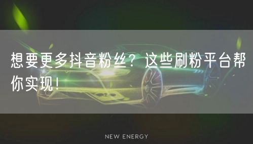 想要更多抖音粉丝？这些刷粉平台帮你实现！
