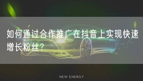 如何通过合作推广在抖音上实现快速增长粉丝