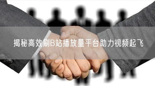 揭秘高效刷B站播放量平台助力视频起飞