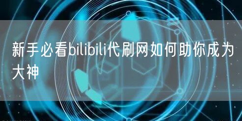 新手必看bilibili代刷网如何助你成
