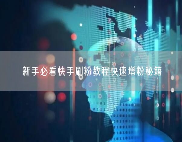 新手必看快手刷粉教程快速增粉秘籍
