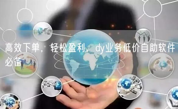 高效下单，轻松盈利，dy业务低价自助软件