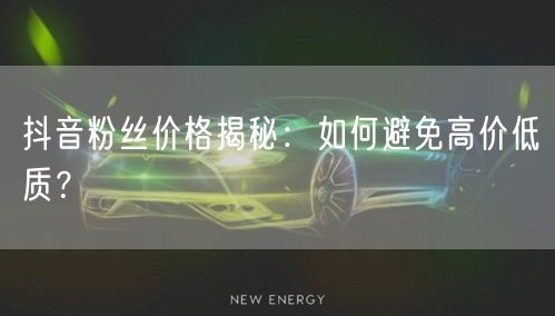 抖音粉丝价格揭秘：如何避免高价低质？