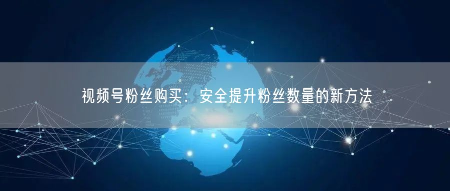 视频号粉丝购买：安全提升粉丝数量的新方法