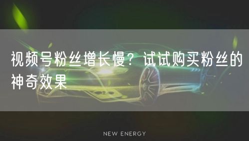 视频号粉丝增长慢？试试购买粉丝的神奇效果