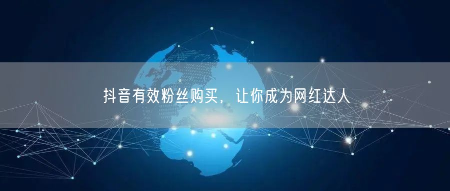 抖音有效粉丝购买，让你成为网红达人