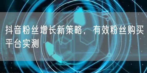 抖音粉丝增长新策略，有效粉丝购买平台实测
