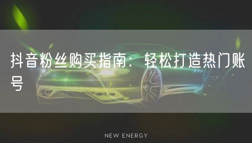 抖音粉丝购买指南：轻松打造热门账号
