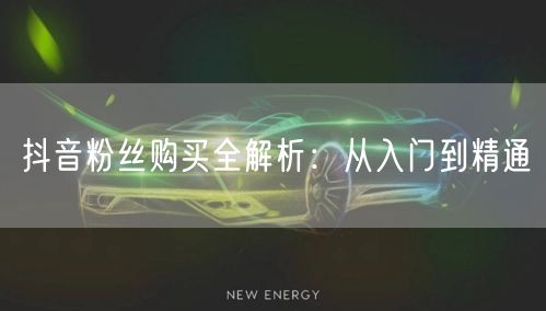 抖音粉丝购买全解析：从入门到精通