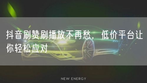 抖音刷赞刷播放不再愁，低价平台让你轻松应