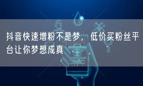 抖音快速增粉不是梦，低价买粉丝平台让你梦