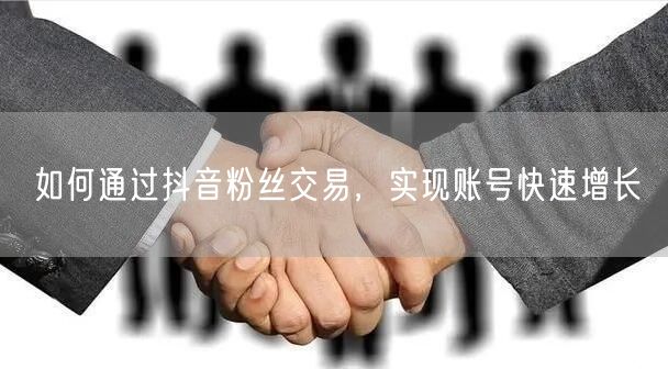 如何通过抖音粉丝交易，实现账号快速增长