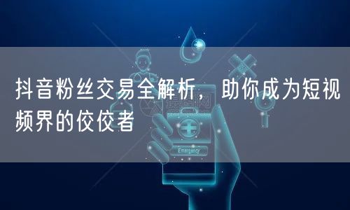 抖音粉丝交易全解析，助你成为短视频界的佼