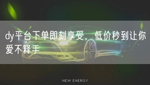 dy平台下单即刻享受，低价秒到让你爱不释