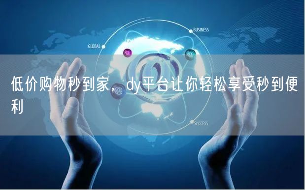 低价购物秒到家，dy平台让你轻松享受秒到