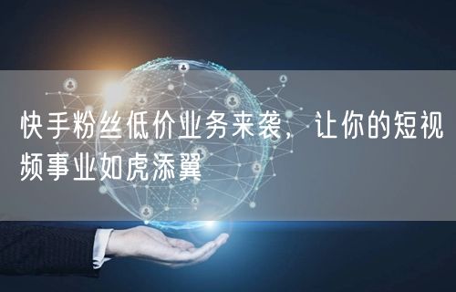 快手粉丝低价业务来袭，让你的短视频事业如