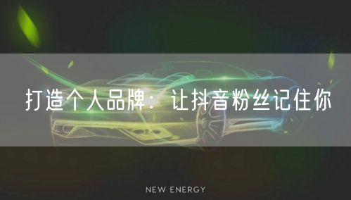 打造个人品牌：让抖音粉丝记住你
