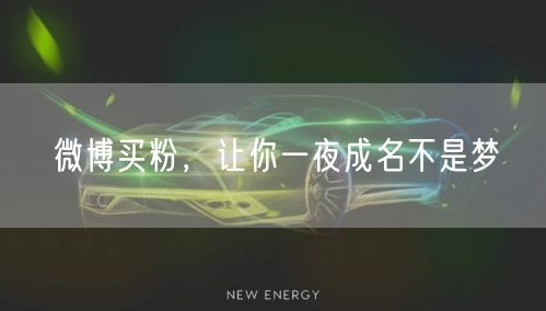 微博买粉，让你一夜成名不是梦