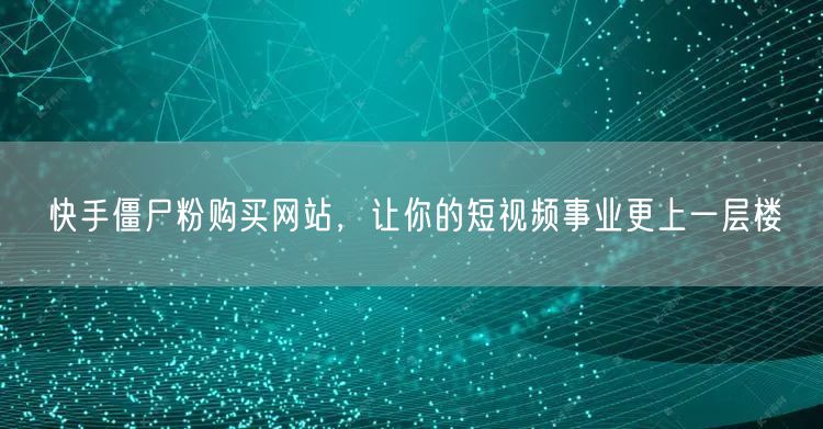 快手僵尸粉购买网站，让你的短视频事业更上