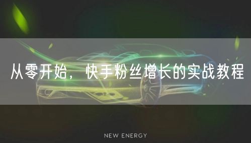 从零开始，快手粉丝增长的实战教程