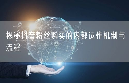 揭秘抖音粉丝购买的内部运作机制与流程