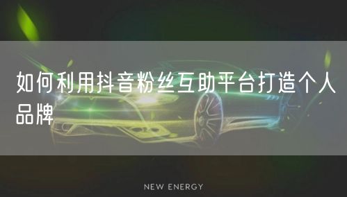 如何利用抖音粉丝互助平台打造个人品牌