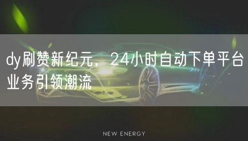 dy刷赞新纪元，24小时自动下单平台业务
