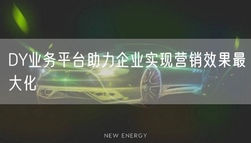 DY业务平台助力企业实现营销效果最大化