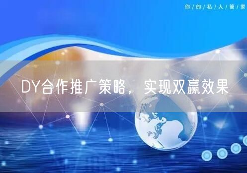 DY合作推广策略，实现双赢效果