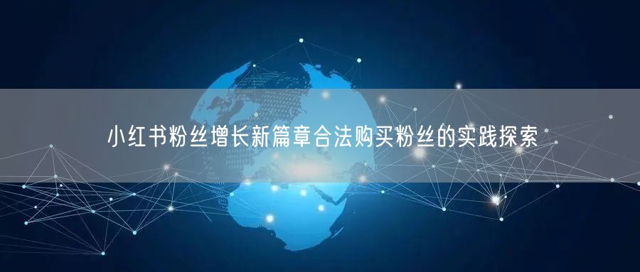 小红书粉丝增长新篇章合法购买粉丝的实践探