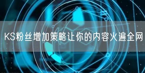 KS粉丝增加策略让你的内容火遍全网