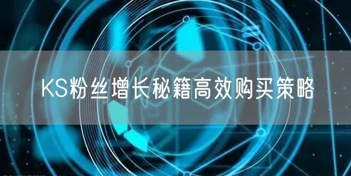 KS粉丝增长秘籍高效购买策略