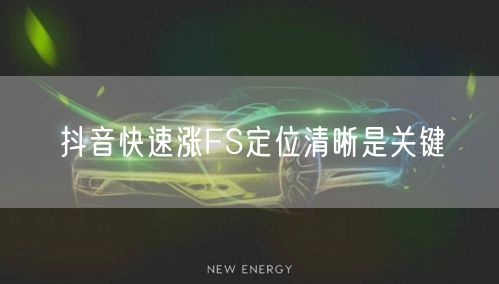 抖音快速涨FS定位清晰是关键