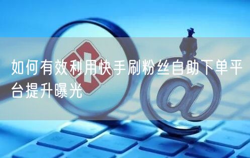 如何有效利用快手刷粉丝自助下单平台提升曝
