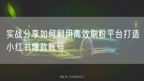 实战分享如何利用高效刷粉平台打造小红书爆