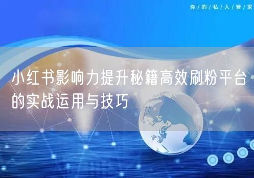小红书影响力提升秘籍高效刷粉平台的实战运