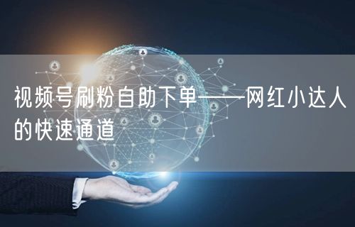 视频号刷粉自助下单——网红小达人的快速通