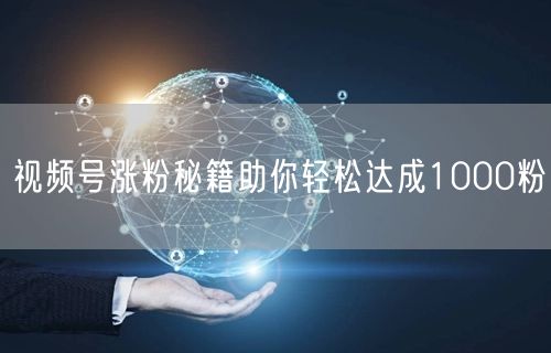 视频号涨粉秘籍助你轻松达成1000粉