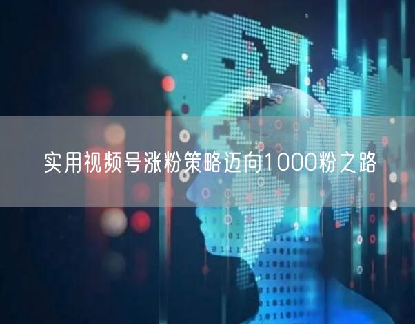 实用视频号涨粉策略迈向1000粉之路