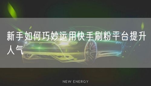 新手如何巧妙运用快手刷粉平台提升人气