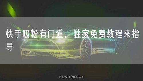 快手吸粉有门道，独家免费教程来指导