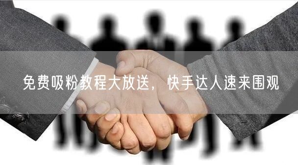 免费吸粉教程大放送，快手达人速来围观