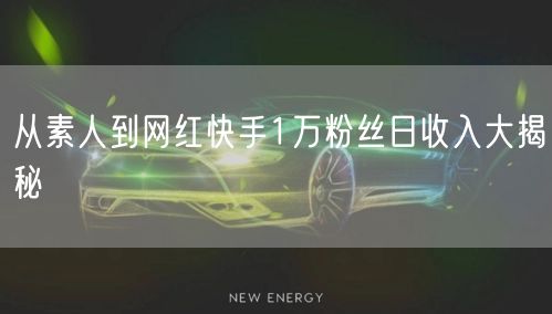 从素人到网红快手1万粉丝日收入大揭秘