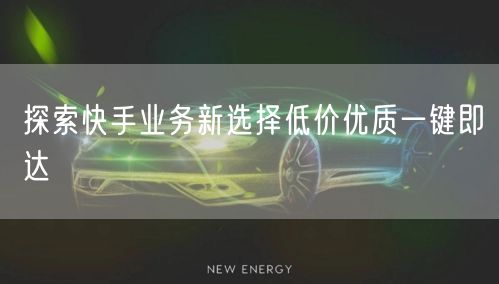 探索快手业务新选择低价优质一键即达