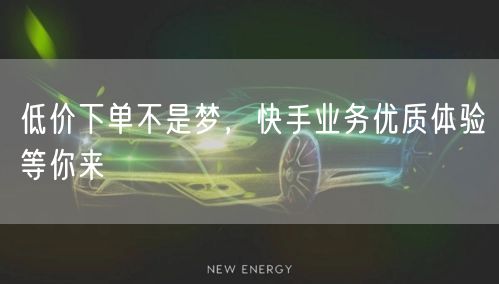 低价下单不是梦，快手业务优质体验等你来