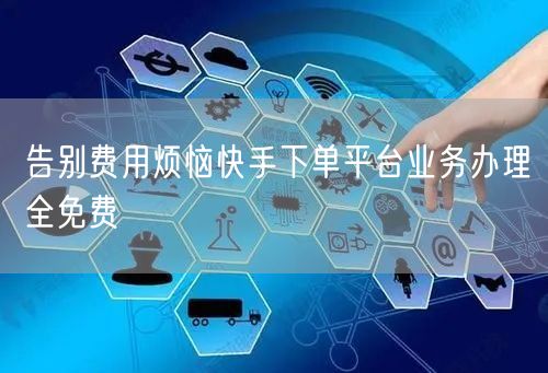 告别费用烦恼快手下单平台业务办理全免费