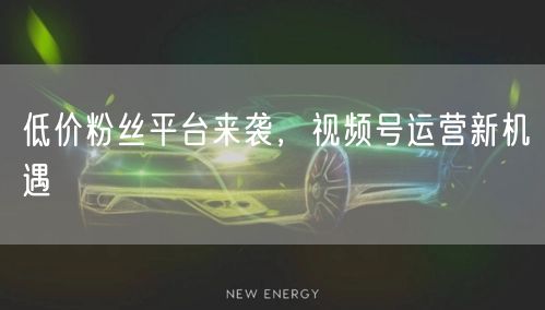 低价粉丝平台来袭,视频号运营新机遇