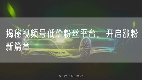 揭秘视频号低价粉丝平台,开启涨粉新篇章
