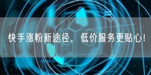 快手涨粉新途径，低价服务更贴心！