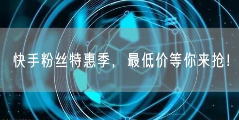 快手粉丝特惠季，最低价等你来抢！